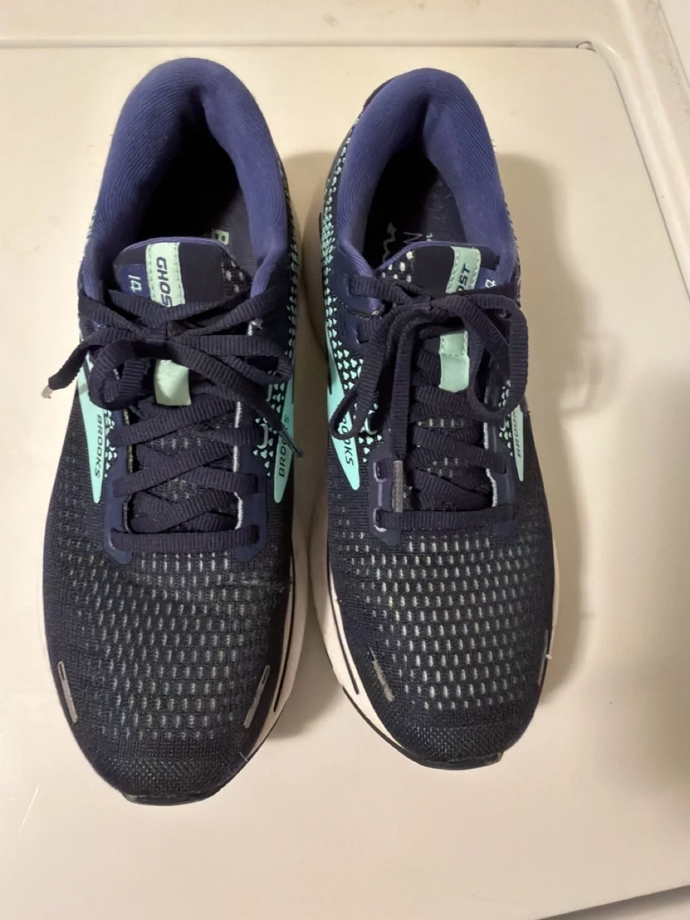 Brooks Women’s Ghost 14 Navy and Mint Running Shoes